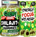 Pure Himalayan Shilajit Gummies - Resin grad de aur de mare potențial - Boost de energie și sprijin imunitar pentru bărbați și femei cu Ashwagandha și Shatavari - Apple & Kiwi