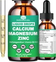 Calciu Magneziu Drops lichid de zinc cu vitamina D3 K2, supliment de calciu de mare potențial Magneziu w/complex Magneziu, zinc, Theanine