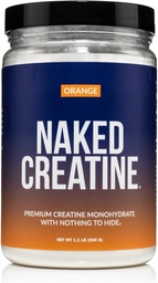Naked Creatin Orange Pure Micronited Monohidrat - 36 Servings - 500 Grams, 1.1Lb vrac, Vegan, Non-GMO, Gluten gratuit, Soy Gratuit. Câştiguri de putere de ajutor, fără aditivi