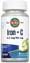 KAL Iron C, 90 comprimate, 4,5 mg/90 mg, Aromă naturală de mere, Pastile de fier cu absorbţie crescută, Suport imun