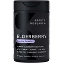 Cercetare sportivă Black Elderberry cu zinc, vitamina C, & vitamina D, supliment de sprijin imun pentru adulți, 60 capsule