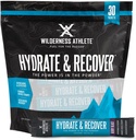 Wilderness Athlete - Hydrate & Recover | Liquid Hydration Packets Electrolyte Drink Mix - Recover Faster with Bcaas - 30 Single Serving Hydrate Packets (Berry Blast),0.49 Ounce (Pack of 30)