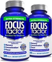 Focus Factor Adults Extra Strength, 120 Count- Brain Supplement for Memory, Concentration, Focus - DMAE, Vitamin D, DHA- Brain Health Supplement – Trusted Formula- Brain Vitamins, Focus Pills (2 pk)