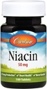 Carlson - Niacin, 50 mg, susține metabolismul colesterolului, producția de energie, sănătatea inimii, funcția nervoasă, 100 comprimate