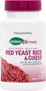 NaturesPlus Herbal Active Red Yeast Rice + CoQ10 Extended release - 30 comprimate, Pachet de 2 - Antioxidant + Suporturi General Well-Being - Vegetarian, Gluten Free - 60 Total Serviri