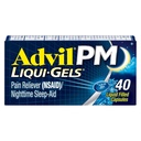 Advil PM Liqui-Gels Pain Relieiver și somn de noapte Ajutor, Pain Medicine cu Ibuprofen pentru calmarea durerii și difenhidramină HCL pentru un ajutor de somn - 40 capsule umplute cu lichid - Înapoi la colegiu