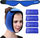 Face Ice Pack Wrap pentru TMJ, Wisdom Teeth, World-BIO Jaw Wrap cu 4 Reutilizabile Hot Terapie fierbinte Gel Packs pentru cap, Chin, Chirurgie orală și facială, Durere pentru Umflare, Leziuni, Implante dentare