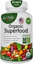 Ecologic Superfood Greens fructe și legume Complex - Supliment alimentar cu 14 Verzi și 14 Fructe și legume cu Alfalfa bogat în ingrediente organice antioxidante Non-GMO 60 capsule
