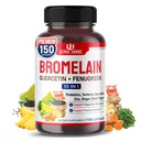 Bromelain Supliment cu Querbetin, Zinc, Schinduf, Turmeric, Ghimbir, Negru Pepper & Probiotice - Suporturi Digestion, Joint Health & Nutrient Supply 150 Capsule