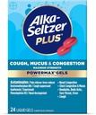 Alka-Seltzer Plus Putere maximă Tuse, Mucus & Congestie Geluri lichide Powermax, Congestionare rapida si eficienta a pieptului, Supresant Tuse, Pentru Adulti si Copii 12 ani si 24 Număr