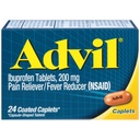 Advil Caplete acoperite Durere Reliever și Reductor Febră Ibuprofen 200mg, 24 Număr