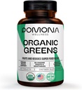 Pomona Wellness Super Greens Supliment, plin de vitamine super-alimentare și minerale, fructe și legume, Greens pulbere pentru balonare și digestia, Gut Health, USDA Organic, Non-GMO, 120 comprimate