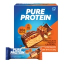 Baruri de proteine pure, proteine mari, gustări nutritive pentru a sprijini energia, zahăr scăzut, gluten gratuit, ciocolată Peanut Caramel, 1.76oz, 12 Conte (Pachetul de 1) (Pachetul de mai Vary)