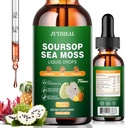 7-in-1 Soursop Bitters Liquid, Soursop Oil with Sea Moss & Turmeric & Vitamino for Immune & Digestive & Cell Support, Sugar-Free 