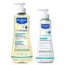 Mustela Stelatopia Eczema-Prone Skin Bath Set cadou - Family Skin Care Essentials - Natural Avocado & Flower Oil - EWG Verificat - 2 elemente Set - Stelatopia Curățarea uleiului și Stelatopia+ Crema