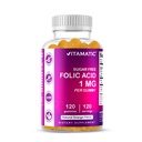 Acid folic vitamatic Gummies 1000 mcg (1 mg) - o vitamine prenatale esențiale pentru mama și copilul - vitamina B9-120 Gume Vegane (1)
