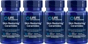 Life Extensie Skin Restaurarea Ceramidelor, 30 Capsule Vegetare lichide (Pachet de 4)
