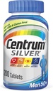 Centrum Silver Multivitamine pentru bărbaţi 50 Plus, Multivitamine / Multivitamineral Supliment cu vitamina D3, B Vitamine şi zinc, Gluten gratuit, Ingrediente non-GMO - 200 Conte