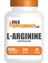 BulkSupplements.com L-Arginine Capsule - Arginine Supliment, Nitric Oxid - Gluten gratuit, 8 capsule per Serving (5000mg), 240 Count (Pachet de 1)