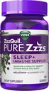 ZzzQuil Pure Zzzs Sleep + Immune Support Melatonin Sleep Aid Gummies with Elderberry, Zinc, Mușețel, Lavender, & Valerian Root, 1mg per Gummy, 60 t