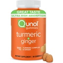 Qunol Turmeric și Ginger Gummies - Supliment de sprijin comun cu Ultra mare absorbție, 90 conte Vegan și gluten gume gratuite