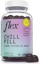 FLEX Chill Pill - Stres Relief - Echilibru - Ajută la relaxare - Ashwagandha - L-Theanin - GABA - Chamomile - Lemon Balm - Berry Flavor - Vegan-Friendly - Gluten-Free - 60 Gumies (Chill Pill)