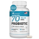Probioticele naturale 70 Miliarde CFU - 10 tulpini, inclusiv Lactobacillus plantarum & Lactobacillus Acidophilus Probiotic - Prebiotice pentru sănătatea digestivă a femeilor și bărbaților - 30 capsule