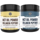 Spectacolul de pe coasta stângă Keto Vanilla MCT Pulbere Colagen și Keto fără aromă MCT Colagen pulbere