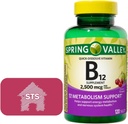 Valea Primăverii - Vitamina B12 Comprimatele cu soluţie rapidă, 2500 mcg, Aroma de cireşe, 120 Conte + Sticker STS.