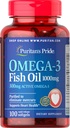 Puritani Pride Omega-3 ulei de pește 1000 Mg, 100 Conte