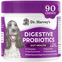 Dr. Harvey's Digestive Probiotic Soft Chews for Dogs, 9 Probiotics for Gut Health, Diaree and Bowel Support, Peanut Butter Flavor (90 Chews)