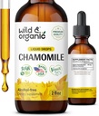 Mușețel de mușețel sălbatic și organic - supliment de musetel relaxant și calmant - picături de extract de flori lichide - Vegan, zahăr și alcool - 2 fl oz