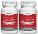 Omax3 2 Pack- HydroCurc Curmeric Curcumin Softgels, extrem de biodisponibil ulei MCT Nanoparticule pentru potenta si absorbtie, sanatate comuna, 120 Softgels