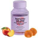 Lemme Glow Colagen Gummies for Thick Hair, Strong Nails & Healthy Skin with Multi-Collagen Peptides, Biotin, Trace Minerals, Zinc, Vitamine A, C & E, Dairy & Gluten Free, Peach Flavor, 60 ct.