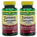 Spring Valley Stndr Turmeric Curcumin Complex Supliment alimentar Capsule, 500 mg, 90 Conte flacon, 2 ambalaj
