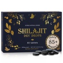 Pure Shilajit Resin Dry Drops - Mare potenta, Gradul A, 100% Pure cu acid pelvian & 85+ Trace Minerale pentru o mai bună energie Metabolism și suport imunitar 