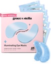 Grace & Stella Premiu Câștigarea sub masca ochi Reduce cercuri întunecate, ochi pufos, saci de ochi, riduri, Gel sub ochi patch-uri, Cadouri de ziua de naștere pentru femei - Vegan Cruzimea-Libera Self Care (48 perechi, albastru)