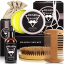 ABUDICS Cadouri pentru barbati, Barbă Kit, Barbă Rooming Kit w / Barbă Barbă de ulei Barbă Balm Perie Bârbă Comb Barbă Foarfece, Cadouri pentru tata Soț el iubit
