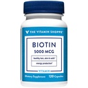 Vitamina Shoppe Biotin 5000MCG, Nutrient Metabolizare Suport pentru parul sanatos Vibrant, Sanatos Piele & Strong Nails, Productia de energie (120 capsule)