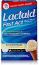 Lactaid Fast Act Lactoză Intolerance Chewables with Lactase Enzymes, Vanilla Twist, 60 Pks of 1-ct.