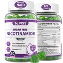 Nicotinamidă fără zahăr 500mg Gummies, (Flush Free Niacin) Vitamina B3 Niacinamidă Supliment pentru celular energie Metabolism și reparații, Vitality, Îmbătrânire sănătoasă, Aromă de afine, Ușor de mestecat, 120 Cts