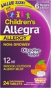Allegra pentru copii 12-Hour Alergie Ajutor Dizolvare orală comprimate, non-Drowsy Indoor and Outdoor Allergy Medicine, 30 mg Fexofenadine HCI Antihistamina pentru copii, Orange Cream Flavor, 24-Count