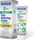 Globe Pain Relieving Cream Plus 4% Lidocaină, Rezistenta maxima Numbing Relief, Terapie Topica rapida pentru dureri musculare, dureri articulare, dureri de spate, gât durere, Soreness, Sprains & Spasms, Unscented, 3oz