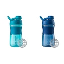 BlenderBottle 20-Ounce Sport Mixer Proteine Shaker Sticle cu BlenderBall Wire Whisk, Navy and Teal