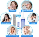 300 ML Nasal Clătire Neti Pot Sinus Clătire Sticluță blând Nasal Spălătorie Nasală Curățare nas Confortabil pentru adult & Kid Presiune eficientă Irigatio cu 20 Pachete de sare de spălare nazale BPA gratuit