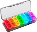 Betife AM PM Organizator Pill 7 zi, Weekly Pill Organizator 2 ori pe zi, Daily Pill Box AM PM, Portable Travel Medicine Case, zi și noapte Pill Container pentru medicamente, vitamine sau supliment (Negru)