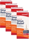 Leader Extra Force Sinus Relief, Fast Acting, Sinus Decongestant, Nasal Congestion Relief Spray, Rece & Allergie Flacon 30 ml (Pachet de 4)