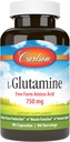Carlson - L-glutamină, Aminoacid Free-Form, 750 mg, Producţia de ţesut muscular, 90 capsule