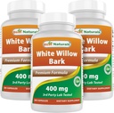 Cele mai bune Naturals White Willow Bark 400 mg 180 capsule (180 Număr de 3)