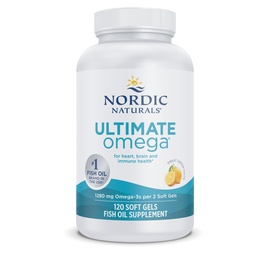 Nordic Naturals Ultimate Omega, Lemon Flavor - 120 Soft Gels - 1280 mg Omega-3 - supliment de ulei de pește de înaltă calitate cu EPA & DHA - Promovează creierul și sănătatea inimii - Non-GMO - 60 Serviri